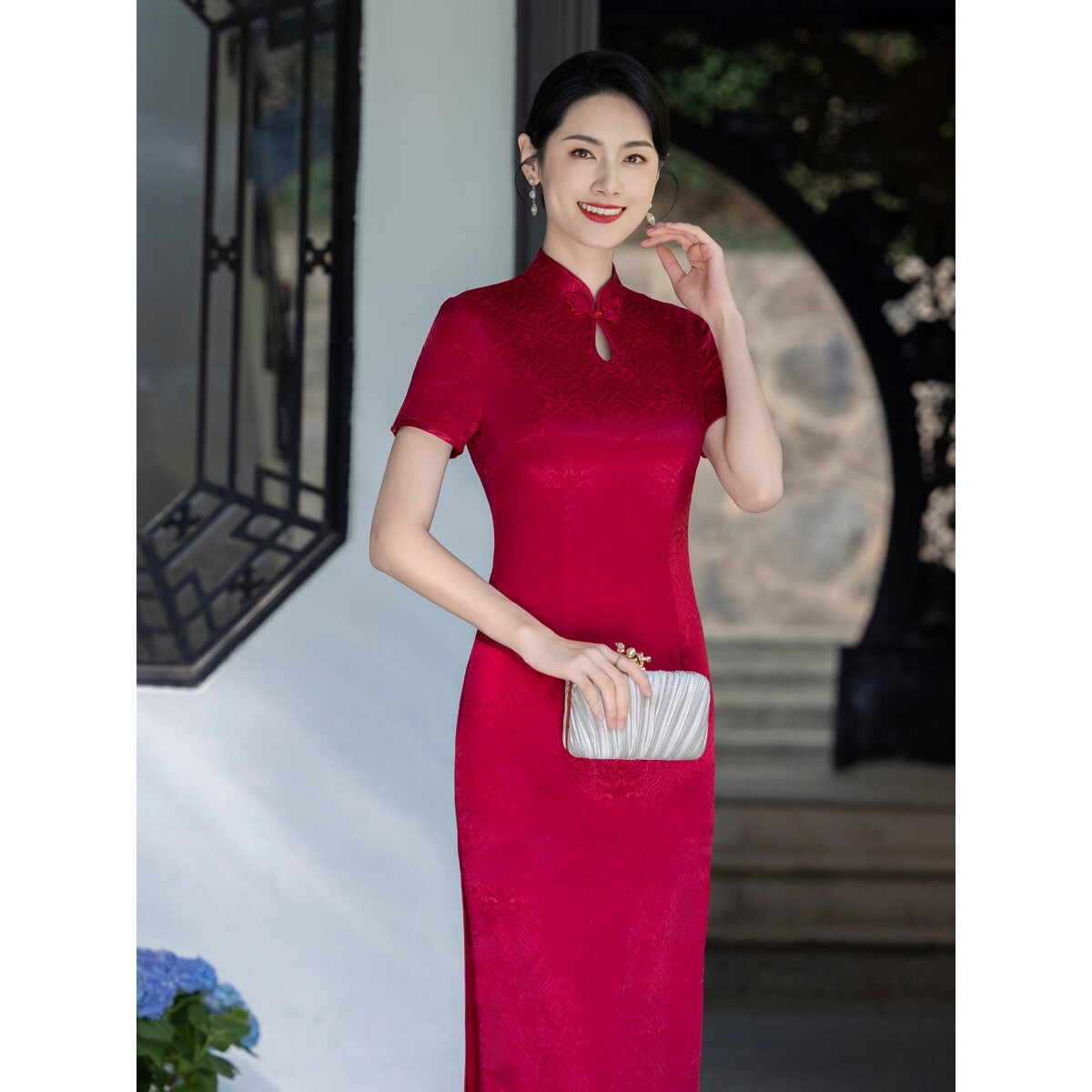 2026新款高贵旗袍夏季大码年轻妈妈红色气质日常改良喜婆婆装高品