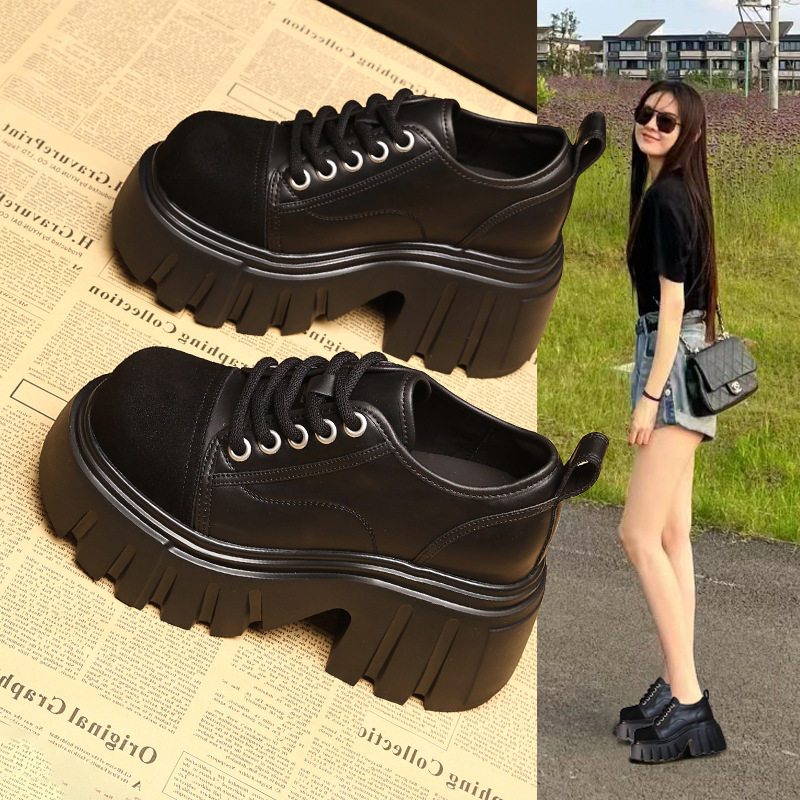 2026新款HS0017-56厚底内增高单鞋女秋季9cm小皮鞋松