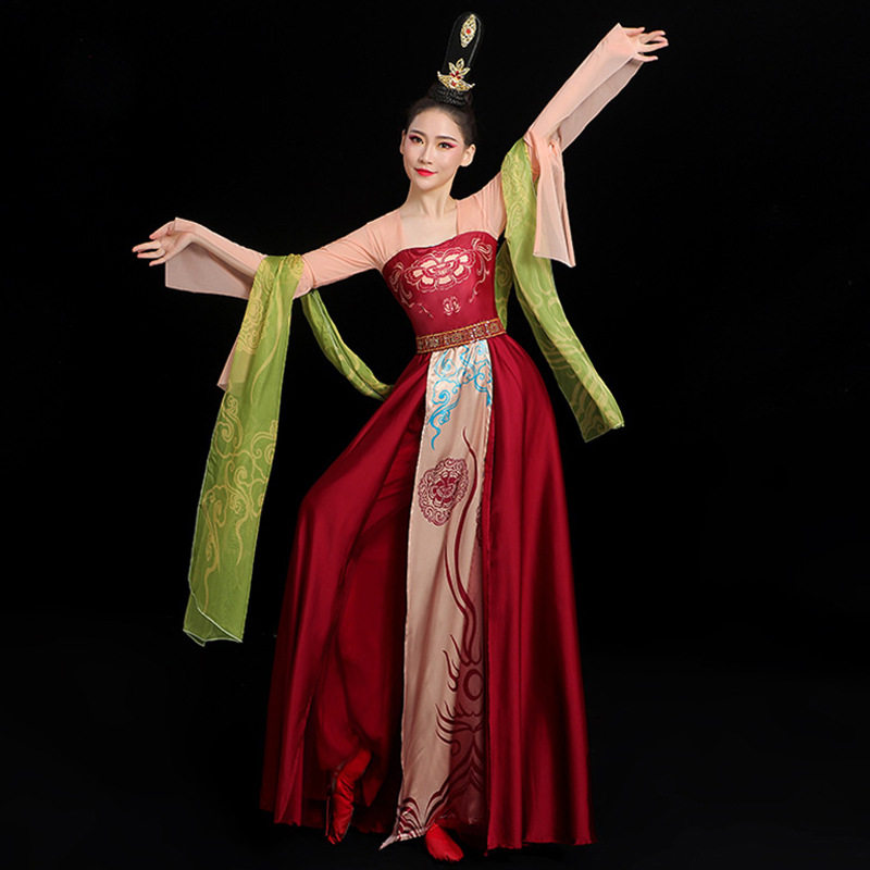 2026新款美人关舞蹈古典舞演出汉唐诃子裙汉服民族中国风飘逸艺考