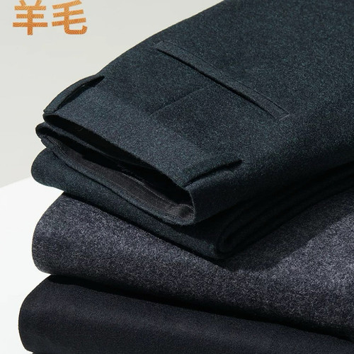 毛呢裤子男士修身直筒商务休闲裤