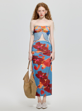 MUMUSWIM辣妹性感比基尼长裙度假分体显瘦三件套温泉海边泳衣女