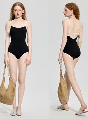高级定制简约性感露背连体小胸聚拢遮肚显瘦温泉度假泳衣女