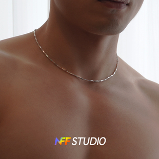 NFF钛钢银色细链条项链简约男女通用素链小众设计轻奢锁骨链颈链