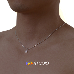 NFF钛钢小方钻项链潮小众精致高级感锁骨细链简约个性气质颈链ins