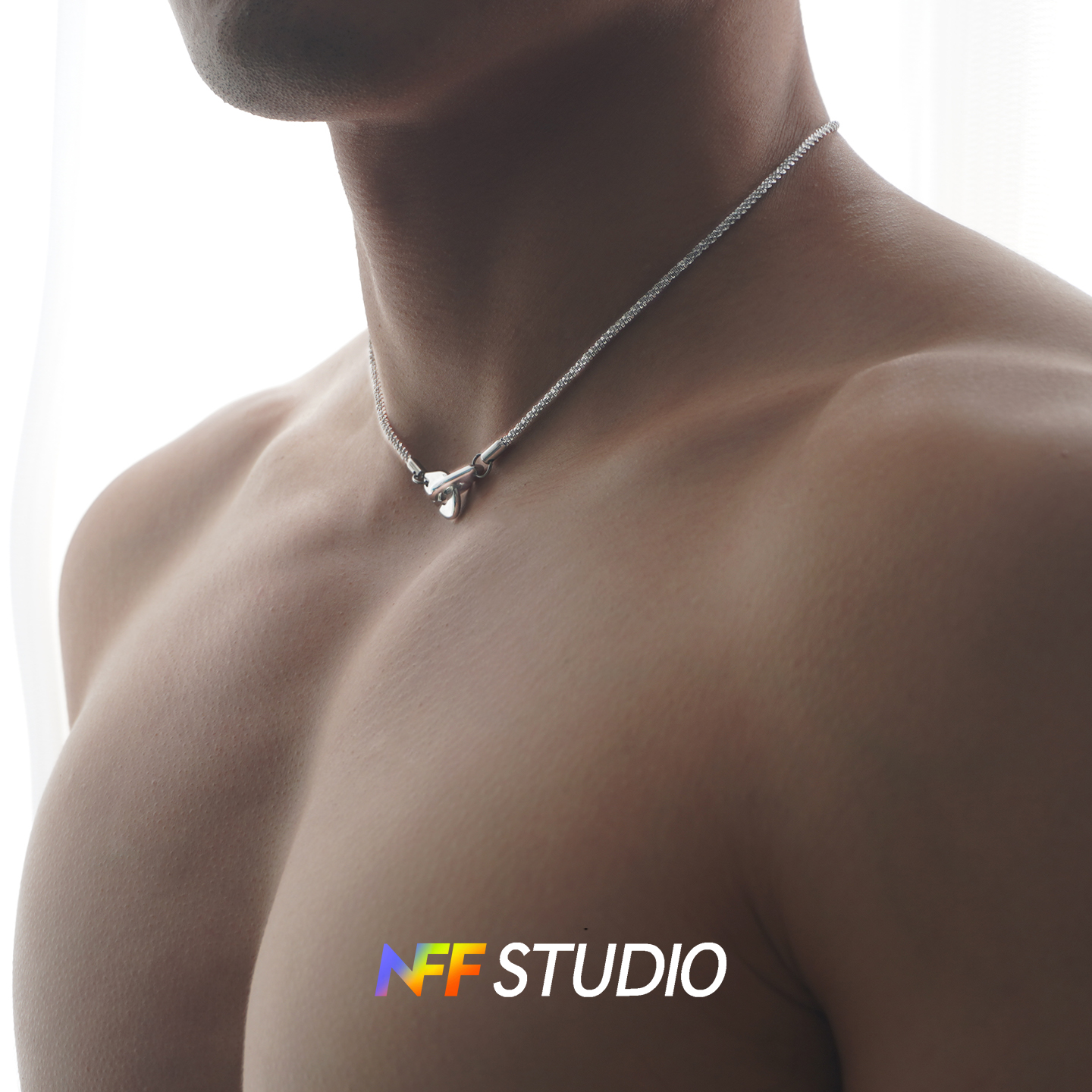NFF钛钢手铐扣环吊坠项链潮高级感锁骨链简约个性气质超闪颈链ins