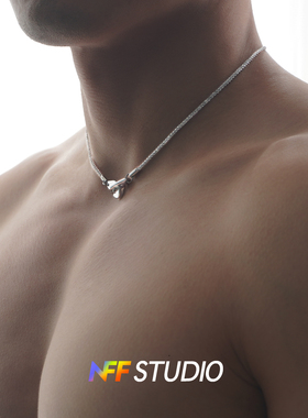 NFF钛钢手铐扣环吊坠项链潮高级感锁骨链简约个性气质超闪颈链ins