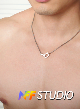 钛钢双环项链男女不掉色链小众