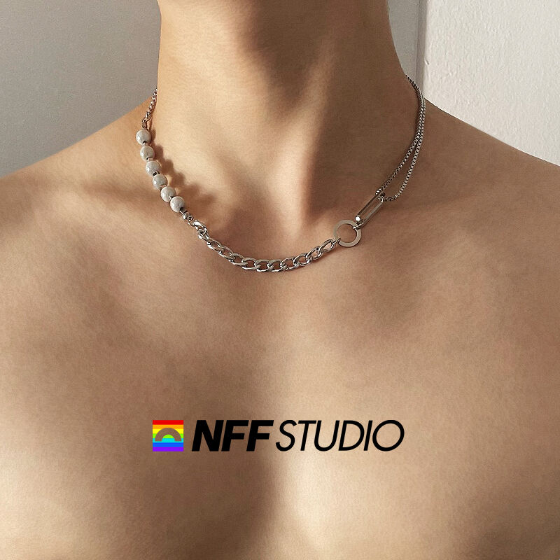 NFF珍珠拼接钛钢男女高级感项链
