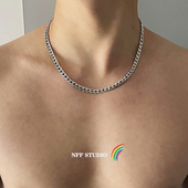 NFF欧美钛钢链条项链男潮古巴链嘻哈潮链子装 饰女生情侣百搭配饰