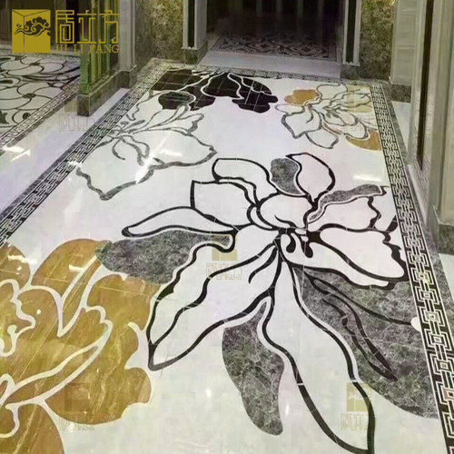 水刀拼花欧式风玄关地板砖