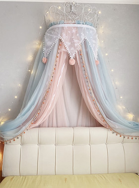 公主风床幔蚊帐防蚊落地包床宫廷拉链法式欧式现在纱幔床头帘通用