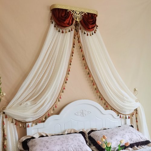 蕾丝轻法式风情床幔公主风床头帘