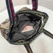 刺绣帆布手提包女民族风手拎包休闲妈咪手拎饭盒袋小布包