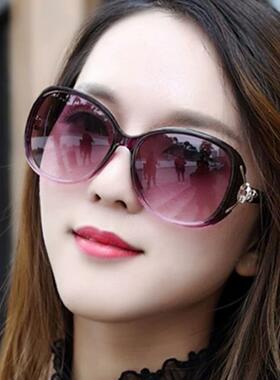 2024偏光太阳镜女士明星时尚潮圆脸大框镶钻墨镜网红眼镜