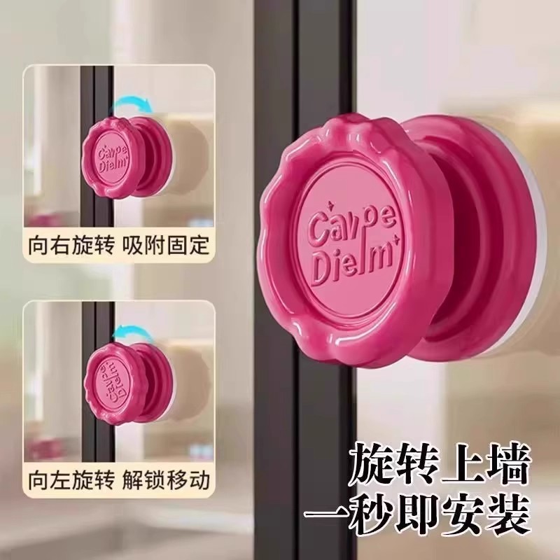 吸盘玻璃推拉门把手免打孔衣柜门窗户手柄厨房冰箱抽屉橱柜门拉手