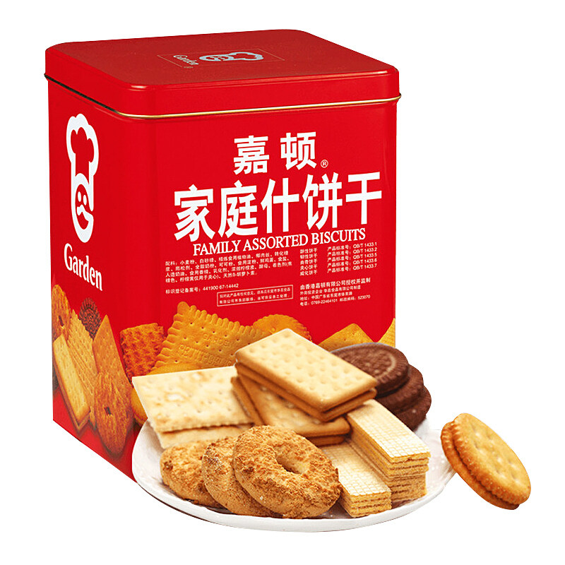 嘉顿家庭什饼干1380g威化苏打多口味曲奇休闲零食小吃年货送礼