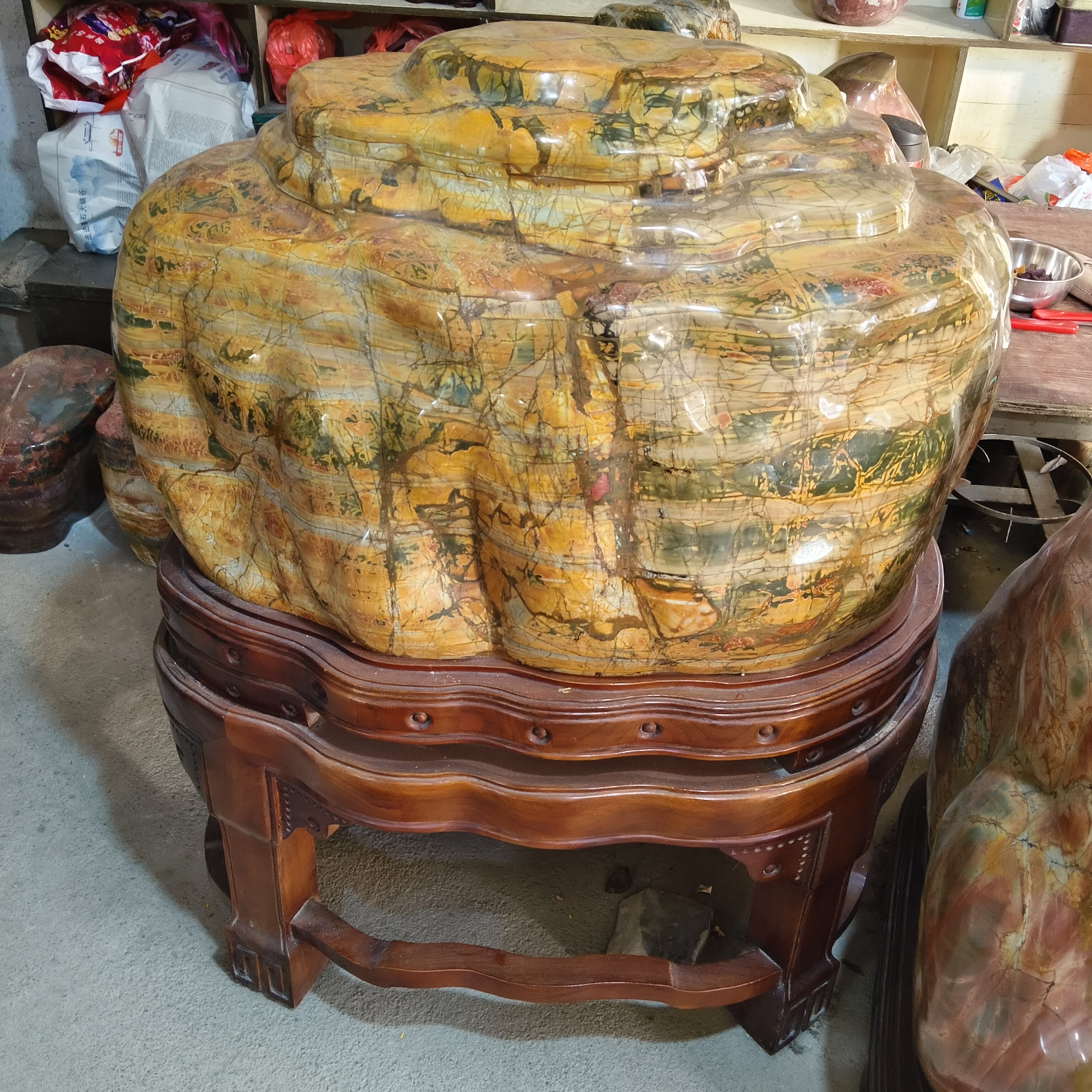 乳源彩石丽海石业客厅办公室酒店大堂别墅落地石头收藏品摆件GB2