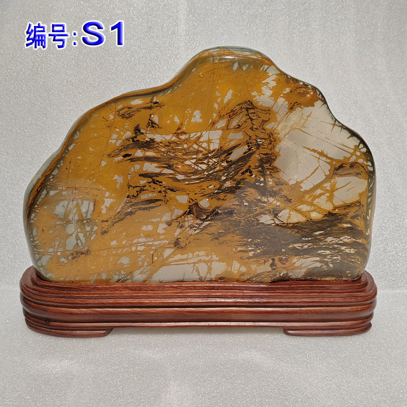 丽海石业中国风彩色观赏石头摆件