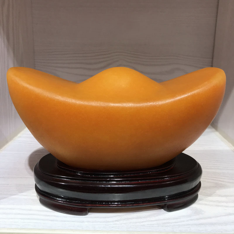 乳源彩石奇石头腊石阿玉石雕刻打磨办公金元宝银元宝工艺品摆件YB