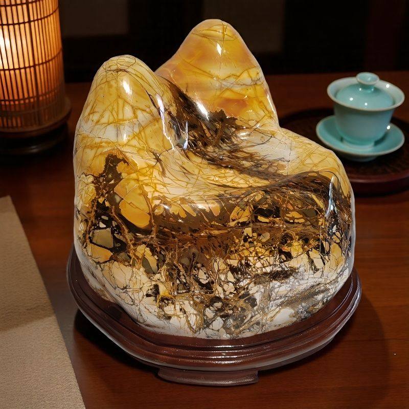 广东韶关乳源奇石彩色原石头加工打磨的家居办公室装饰品摆件Ｙ