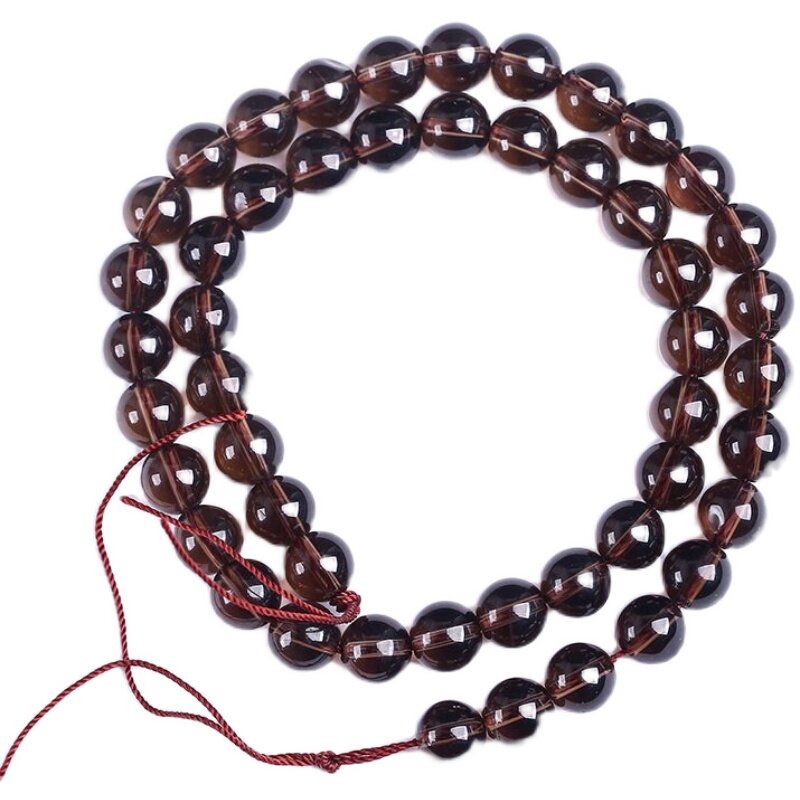 NATURAL TEA CRYSTAL LOOSE BEADS SEMI-FINISHED SMOKE QUARTZ DIY HANDMADE BRACELETS NECKLACES BEADED JEWELRY ACCESSORIES BEADS BEADS