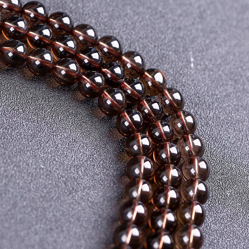 NATURAL TEA CRYSTAL LOOSE BEADS SEMI-FINISHED SMOKE QUARTZ DIY HANDMADE BRACELETS NECKLACES BEADED JEWELRY ACCESSORIES BEADS BEADS