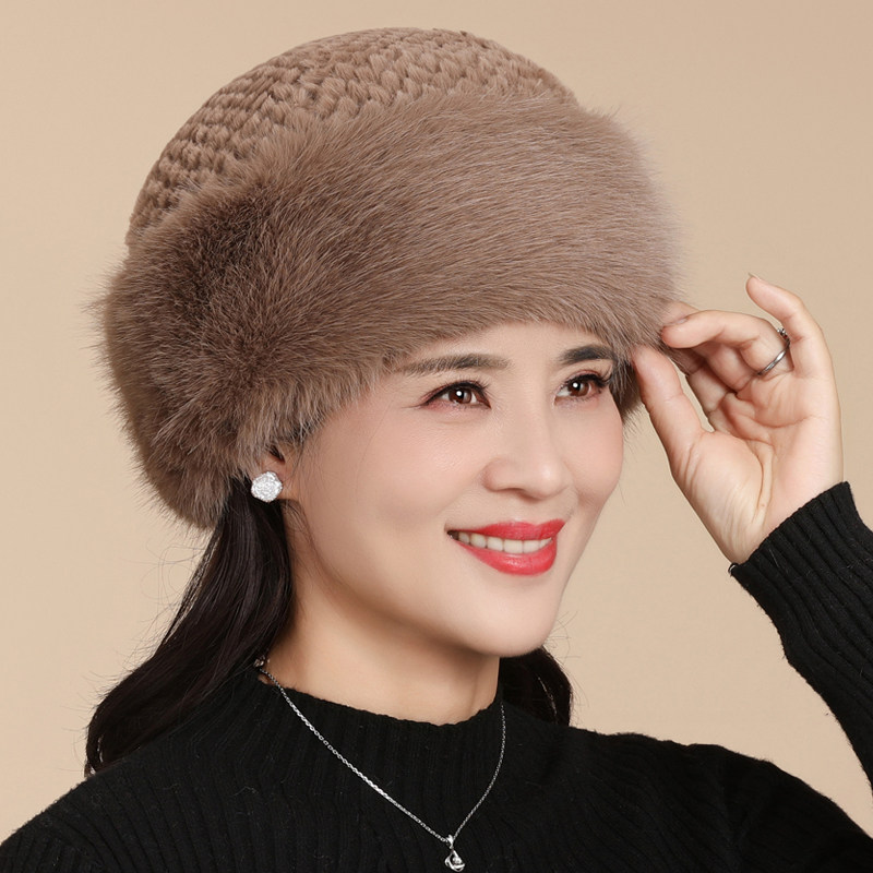 妈妈帽子保暖帽女中年秋冬