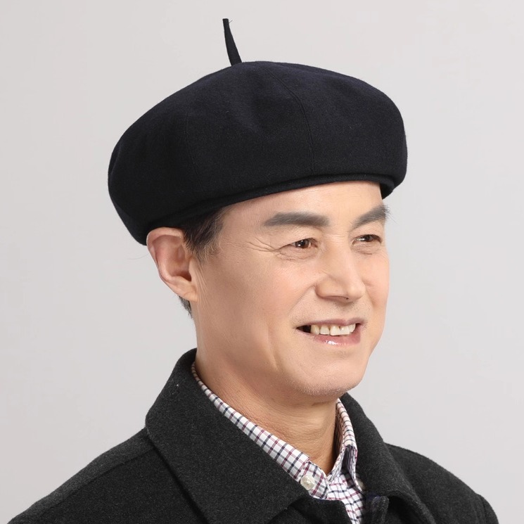 爸爸帽子秋冬款男士老人老头爷爷中老年人画家帽老年人保暖八角帽