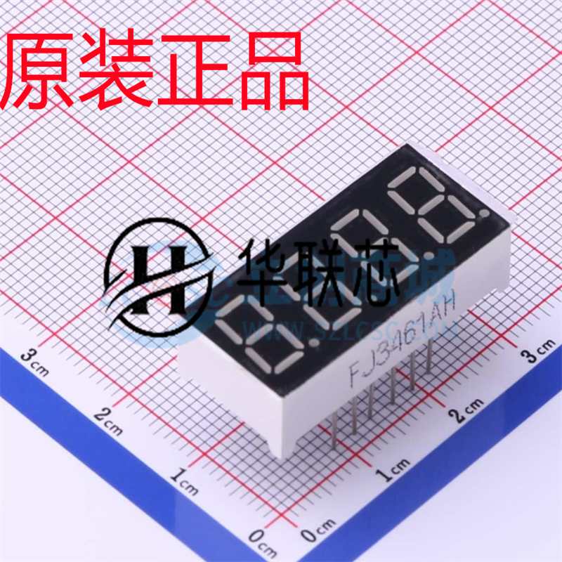 志浩FJ3461AH 红色 4位0.36英寸共阴极30mmx14mmx7.2mmLED数码管