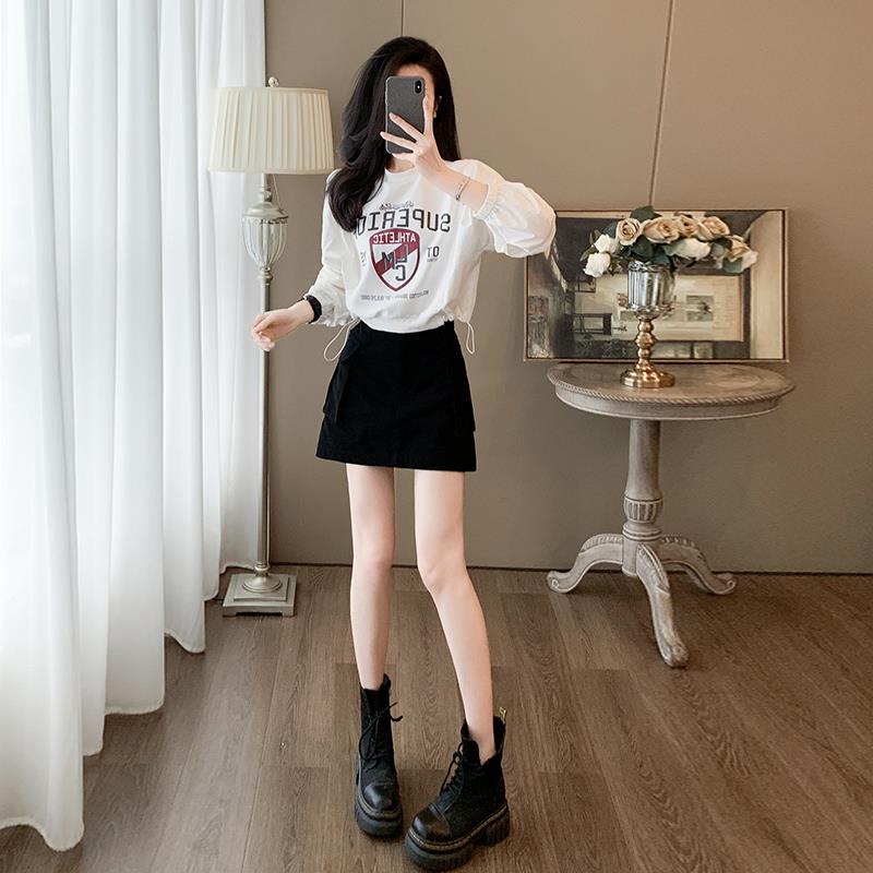 韩系休闲运动套装女春秋2025新款时尚减龄卫衣高腰半身裙两件套