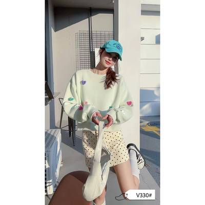 2025洋气时尚潮流设计感十足立体花朵圆领卫衣女款设计感十足卫衣