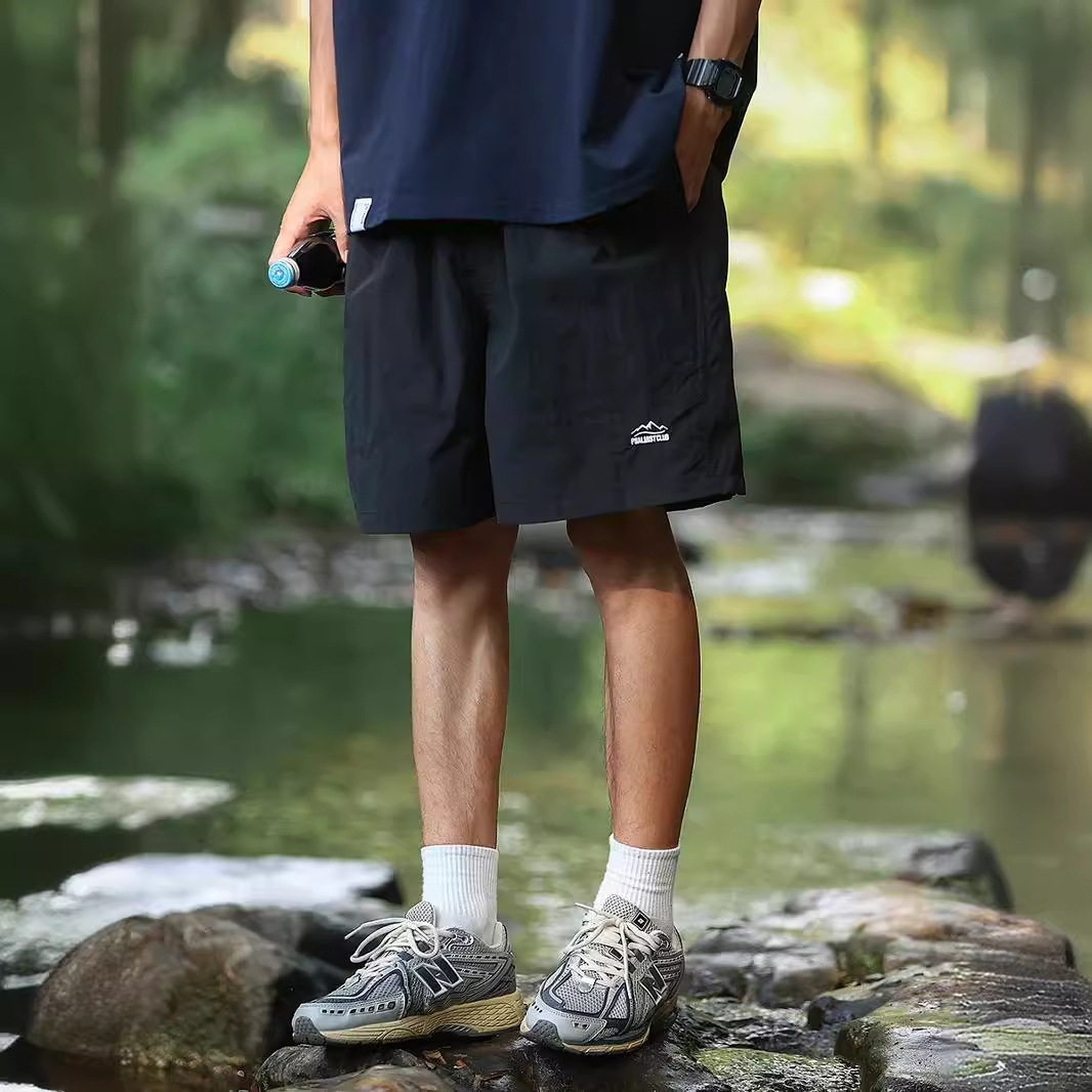 夏季户外山系纯色短裤男潮牌ins薄款速干宽松休闲百搭沙滩五分裤
