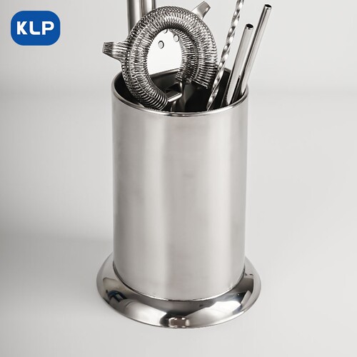KLP加厚型不锈钢吧台调酒工具收纳筒多功能吧勺收纳筒酒具吸管筒