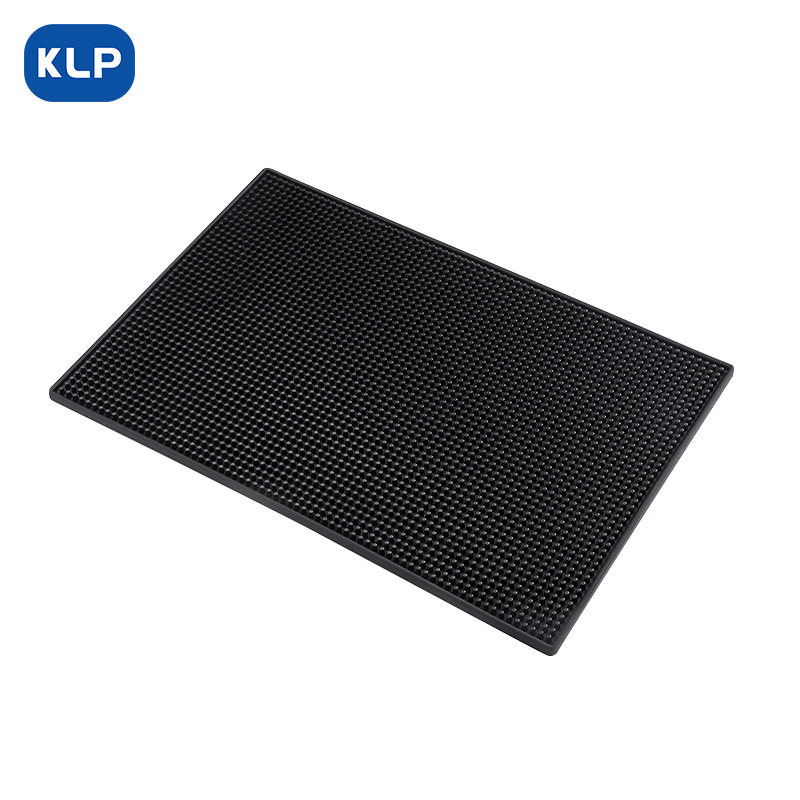 KLP 吧台沥水垫子防滑酒吧杯垫PVC橡胶垫方形实用黑色隔水垫厨房
