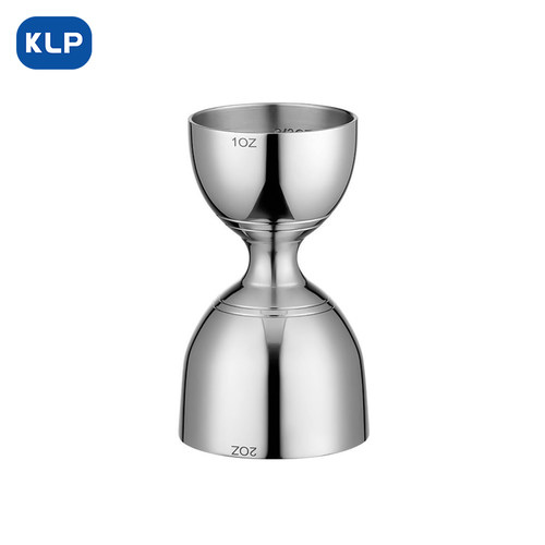 KLP不锈钢印第安式量酒器量杯盎司杯30/60ml带刻度双头jigger