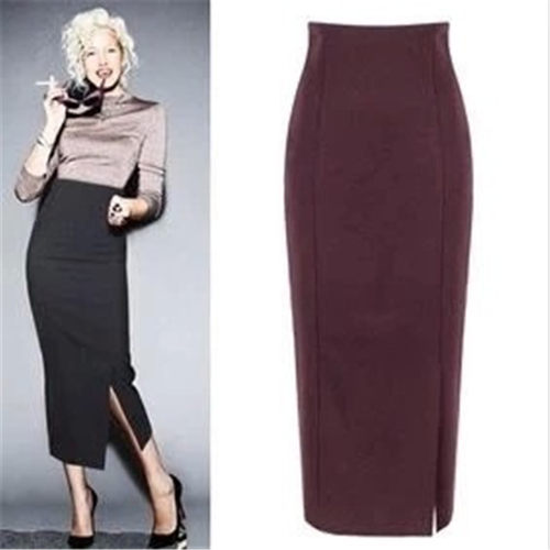 欧版优质毛呢一步大码高腰半身裙