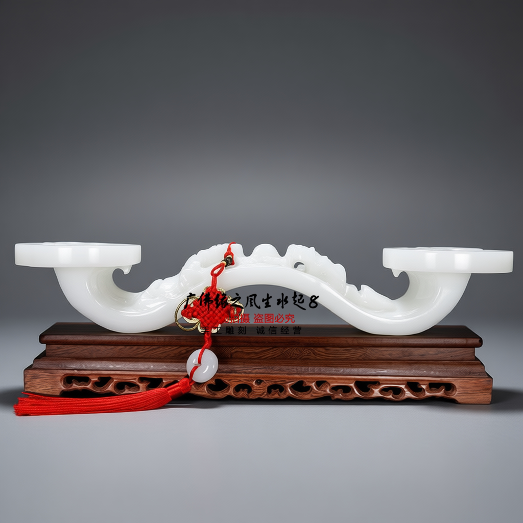 白玉石如意摆件天然玉石招财纳福客厅玄关办公室风水装饰乔迁礼品