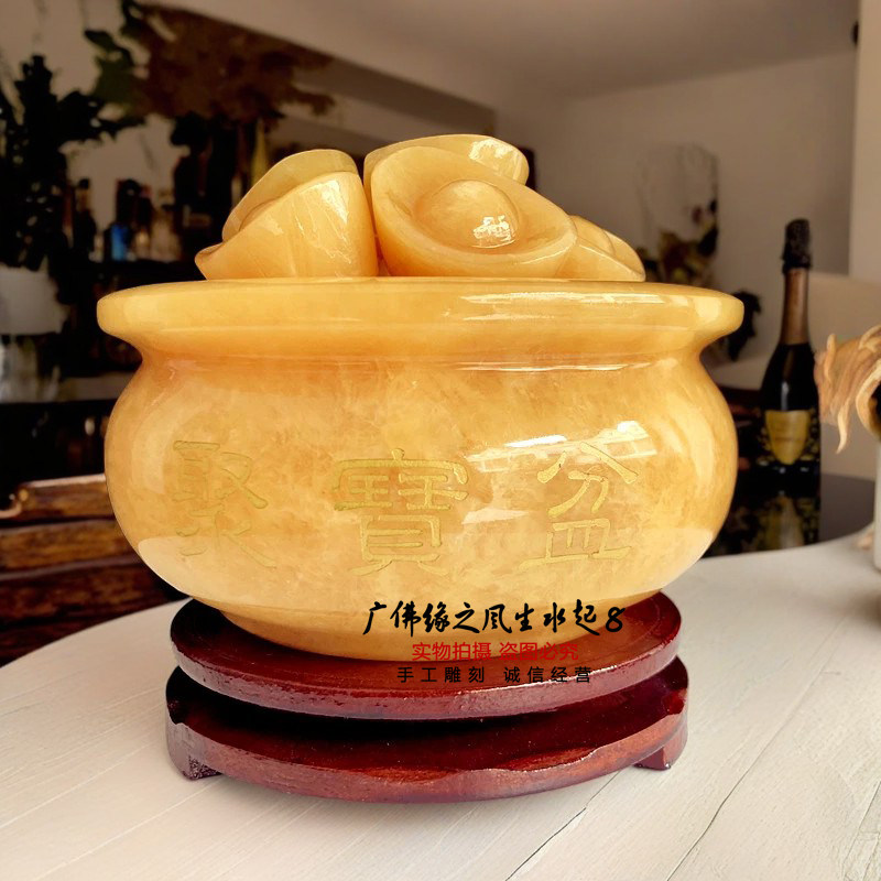 聚宝盆摆件招财聚财办公室摆件