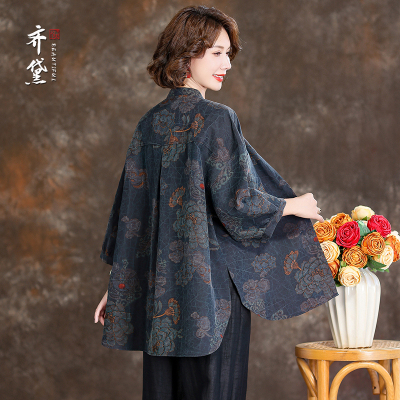 特大码香云纱上衣女2025新款高端品牌宽松胖妈妈装桑蚕丝真丝衬衫