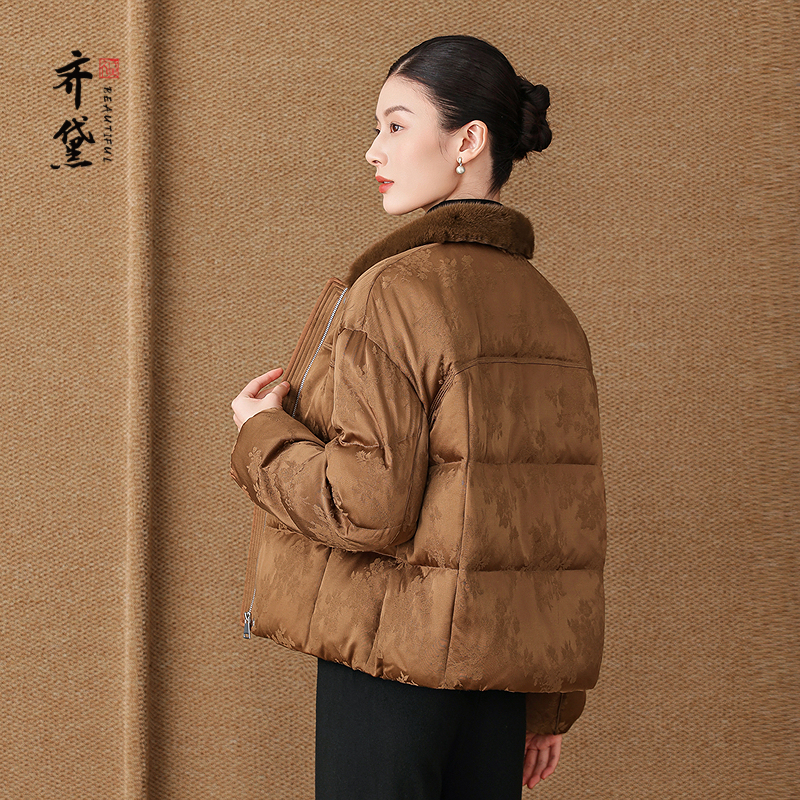 高端品牌鹅绒服女官方旗舰店2025冬季加厚毛领90白鹅绒羽绒服外套