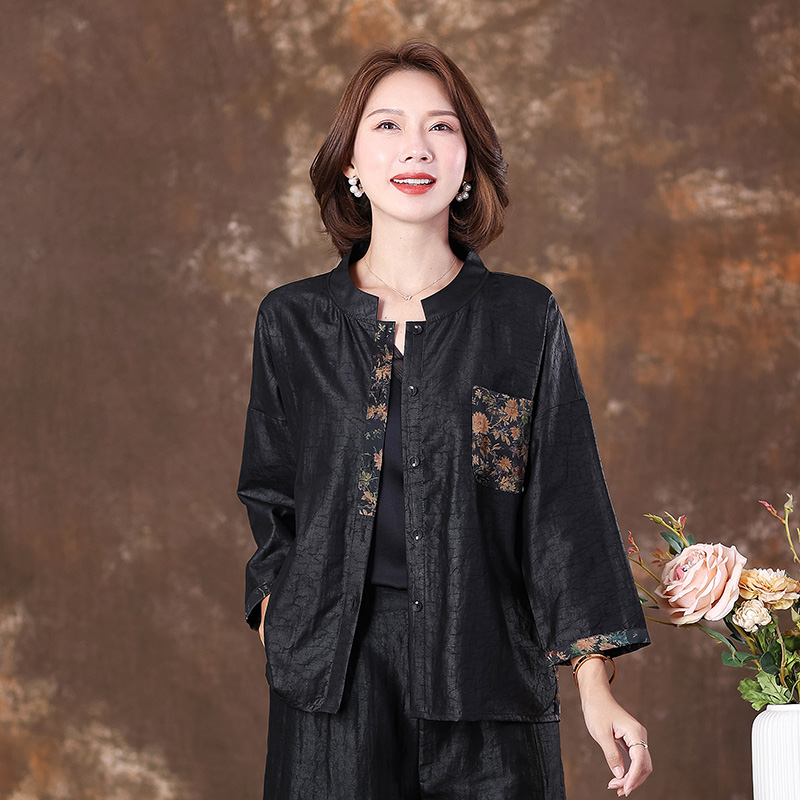 貴夫人香云紗上衣女襯衫
