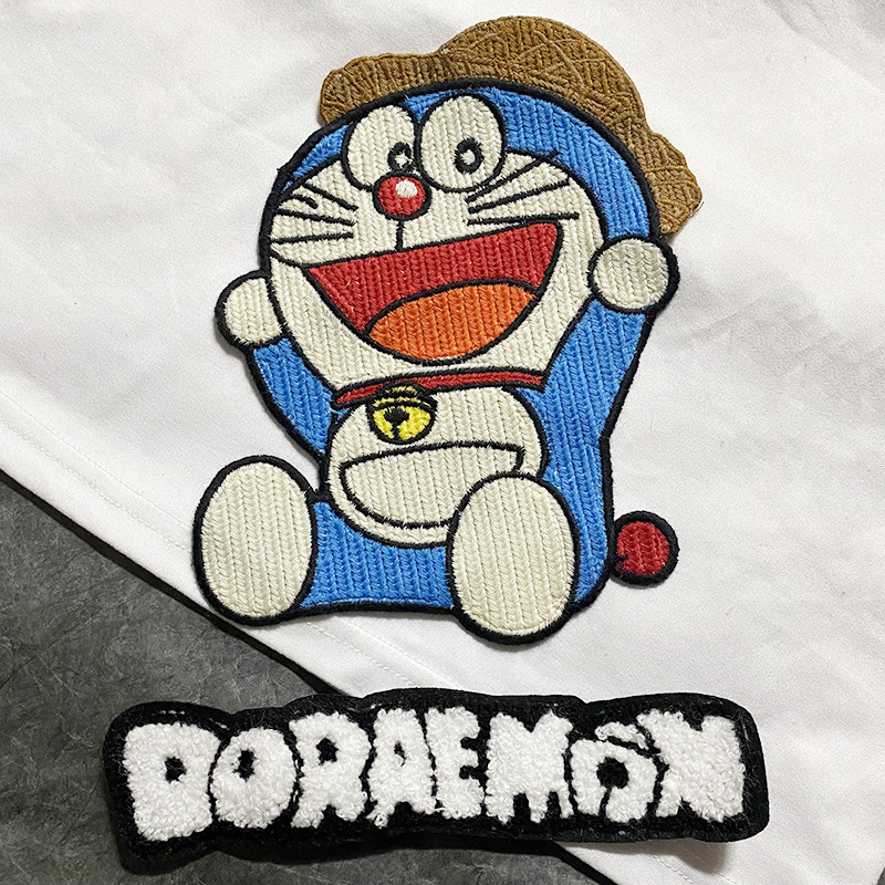 柔软衣服补丁贴叮当猫刺绣破洞卡通贴卫衣羽绒服装饰大号毛线布贴