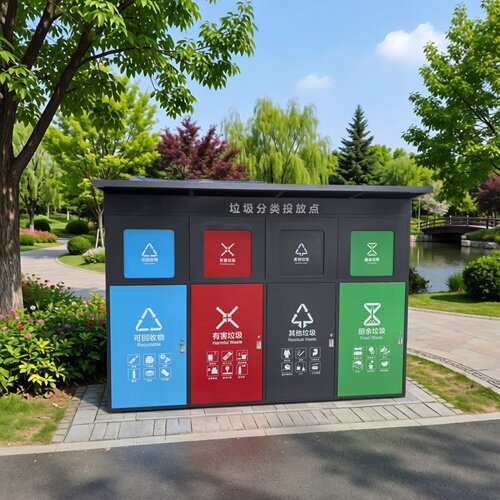 户外智能垃圾分类箱四分类