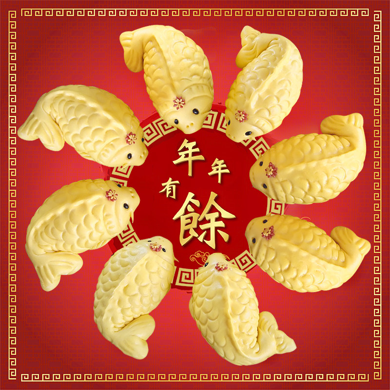 山东胶东大馒头花馍花饽饽鱼老人贺寿祝寿寿桃寿包 上贡新年礼盒