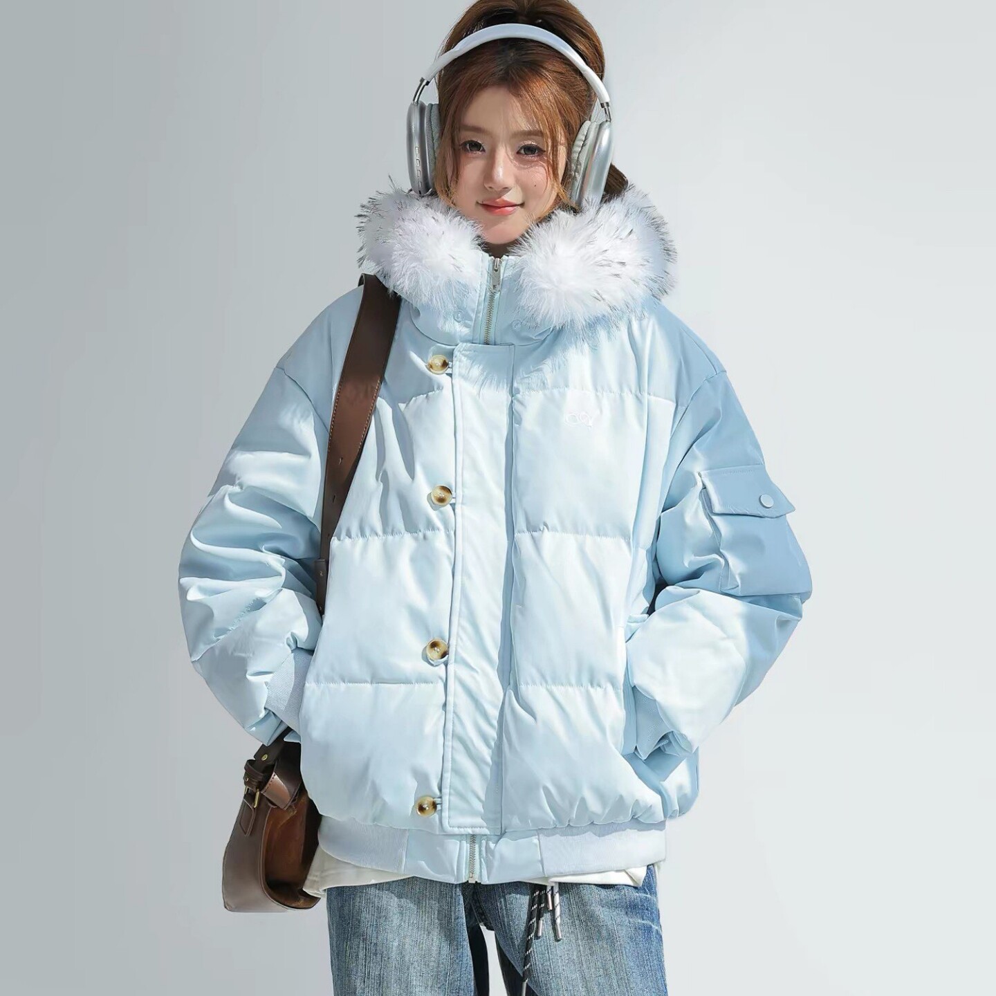2026冬季新品连帽羽绒棉服女短款韩系学院风小个子面包服棉衣外套