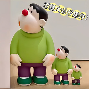 饰轻奢高级感车尾饰品手办 歪头胖虎摆件桌面玄关酒柜客厅电视柜装