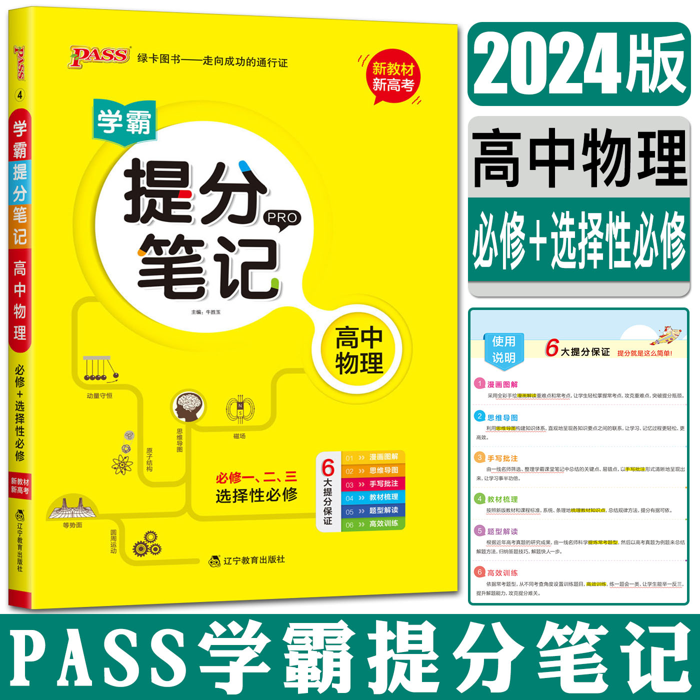 新教材2024版学霸提分笔记高中物理必修一二三选择性必修高中物理教材全解基础知识手册大全清单高考真题解读单元训练思维导图-封面