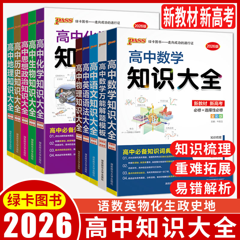 2026高中知识大全语文数学英语语法大全物理化学生物思想政治历史地理万能解题模版 高中知识清单知识点一本通高一二三必修选修图片