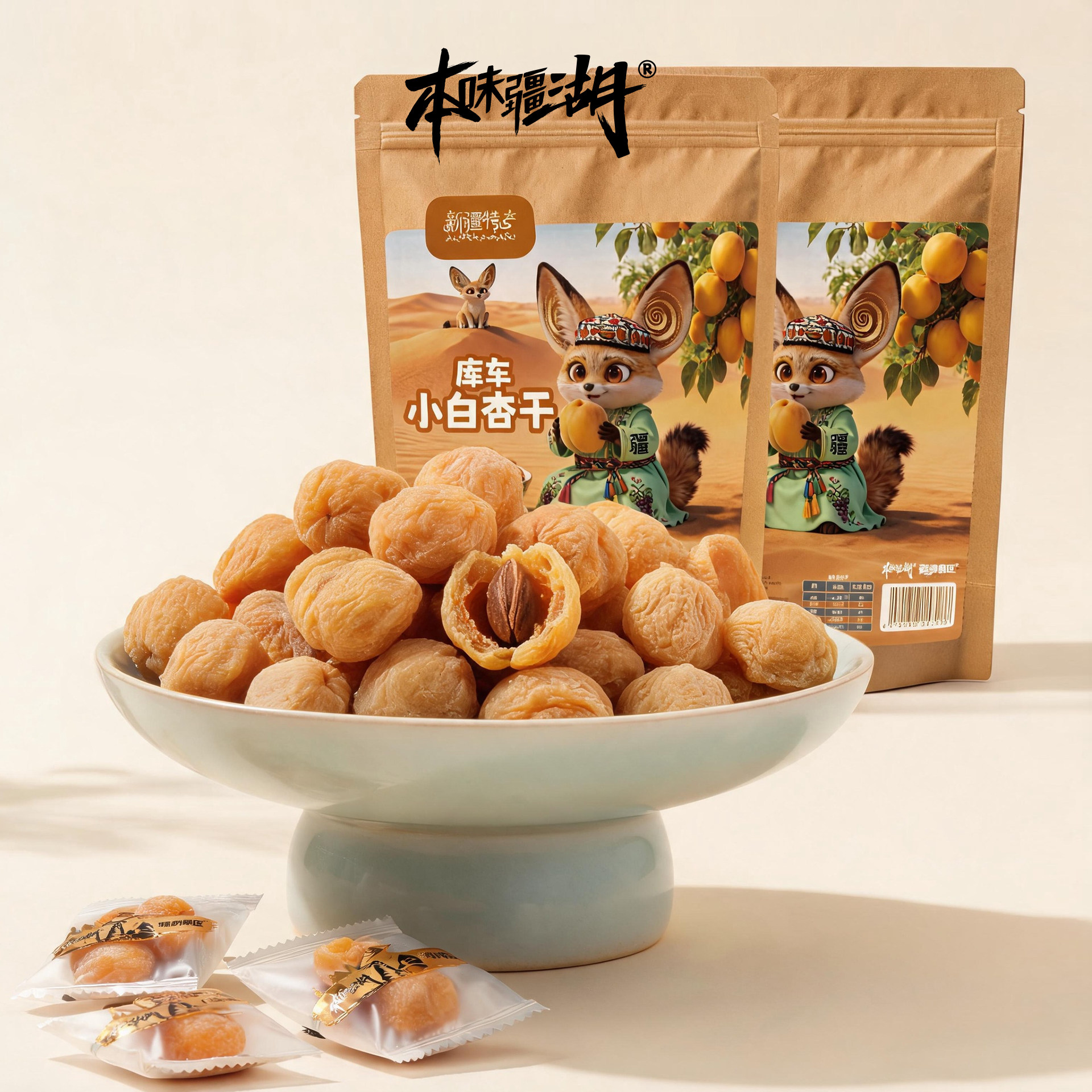 新疆特产库车小白杏干大果酸甜可口独立小包装孕妇天然健康零食