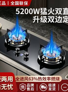 先科燃气灶双灶家用直喷增压九腔猛火灶天然气液化气煤气灶具